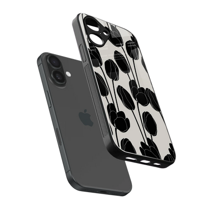 Midnight Rose sleek iPhone 16 cover with tempered glass back and TPU edges