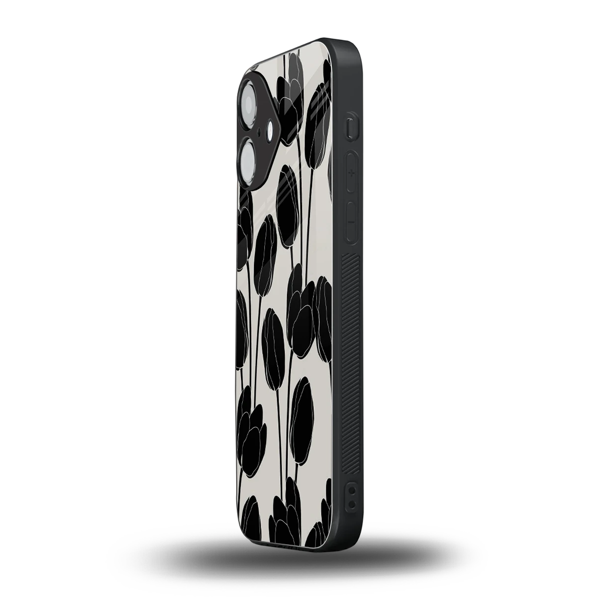 Midnight Rose iPhone 16 mobile cover | shockproof glass phone case