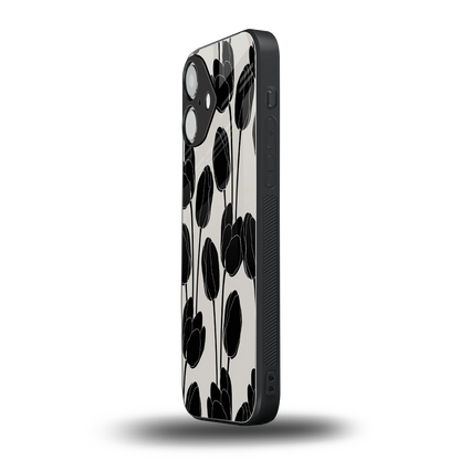 Midnight Rose iPhone 16 mobile cover | shockproof glass phone case