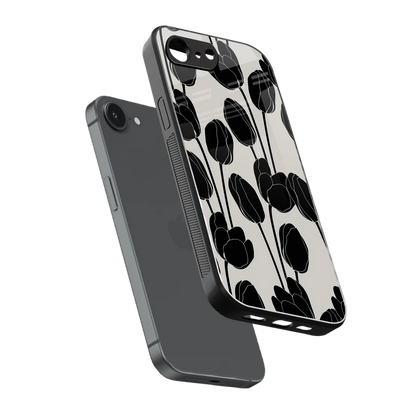Midnight Rose sleek iphone 16e cover with tempered glass back and TPU edges