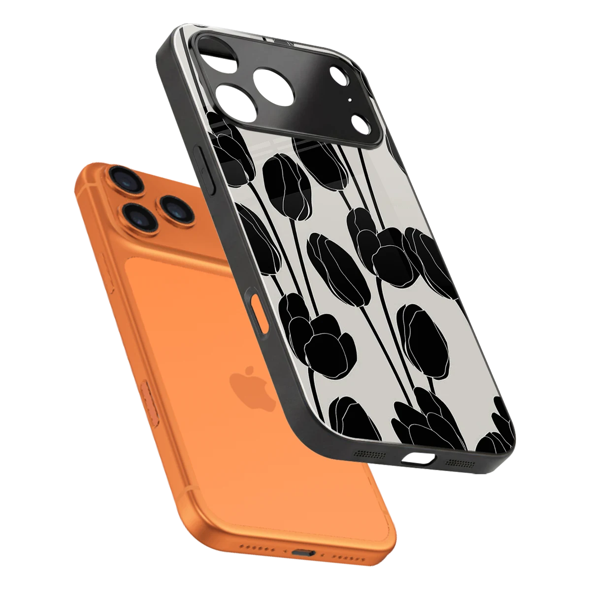 Midnight Rose sleek iphone 17 pro max cover with tempered glass back and TPU edges