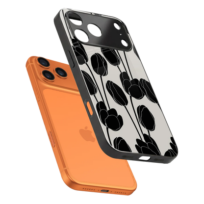 Midnight Rose sleek iphone 17 pro max cover with tempered glass back and TPU edges