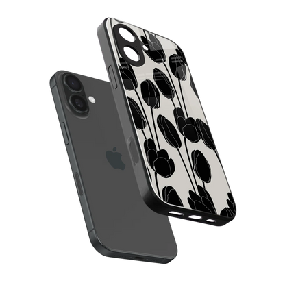 Midnight Rose sleek iphone 17 cover with tempered glass back and TPU edges