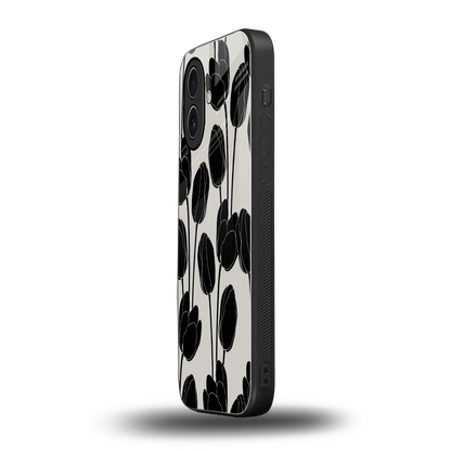 Midnight Rose iphone 17 mobile cover | shockproof glass phone case