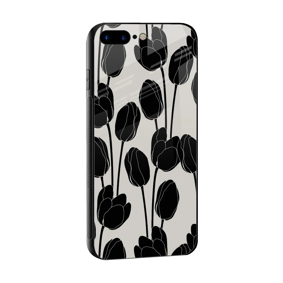 Midnight Rose sleek iphone 8 plus cover with tempered glass back and TPU edges