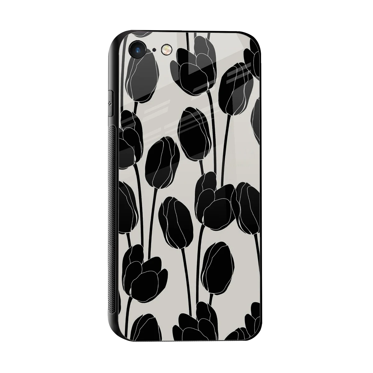 Midnight Rose sleek iphone 7 cover with tempered glass back and TPU edges
