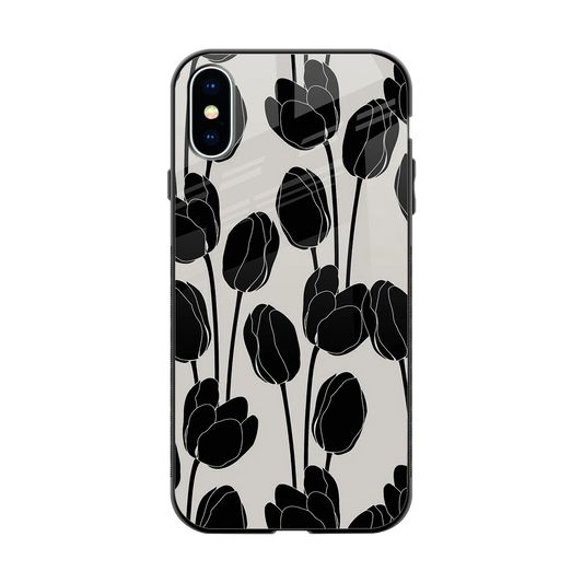 Midnight Rose back phone cover | glass case for iphone x