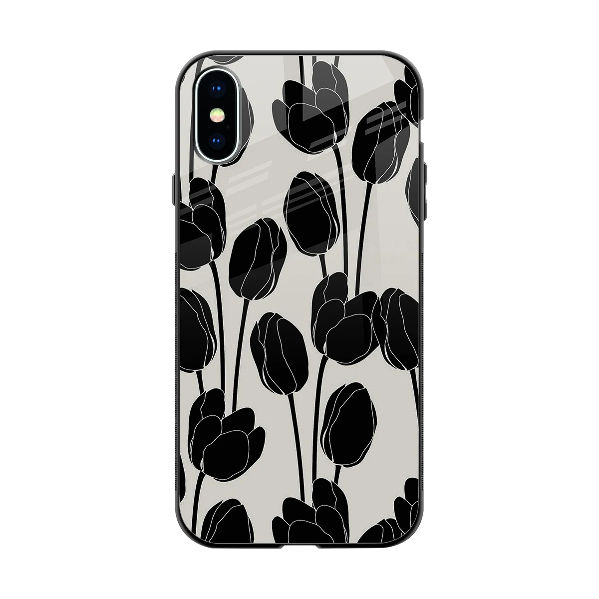 Midnight Rose back phone cover | glass case for iphone xs