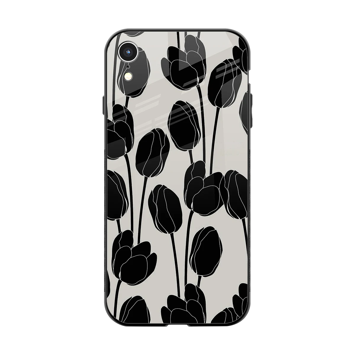Midnight Rose back phone cover | glass case for iphone xr