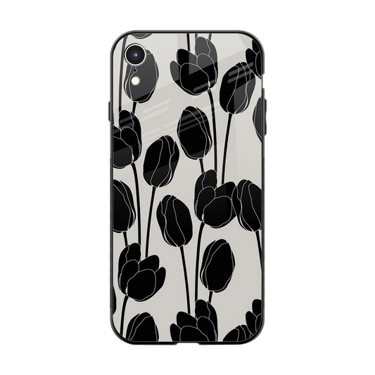 Midnight Rose back phone cover | glass case for iphone xr