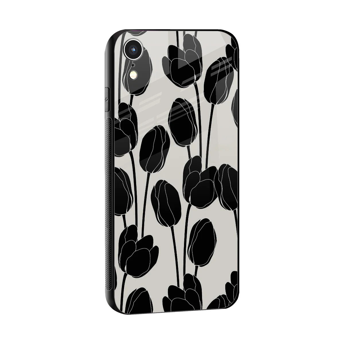Midnight Rose sleek iphone xr cover with tempered glass back and TPU edges