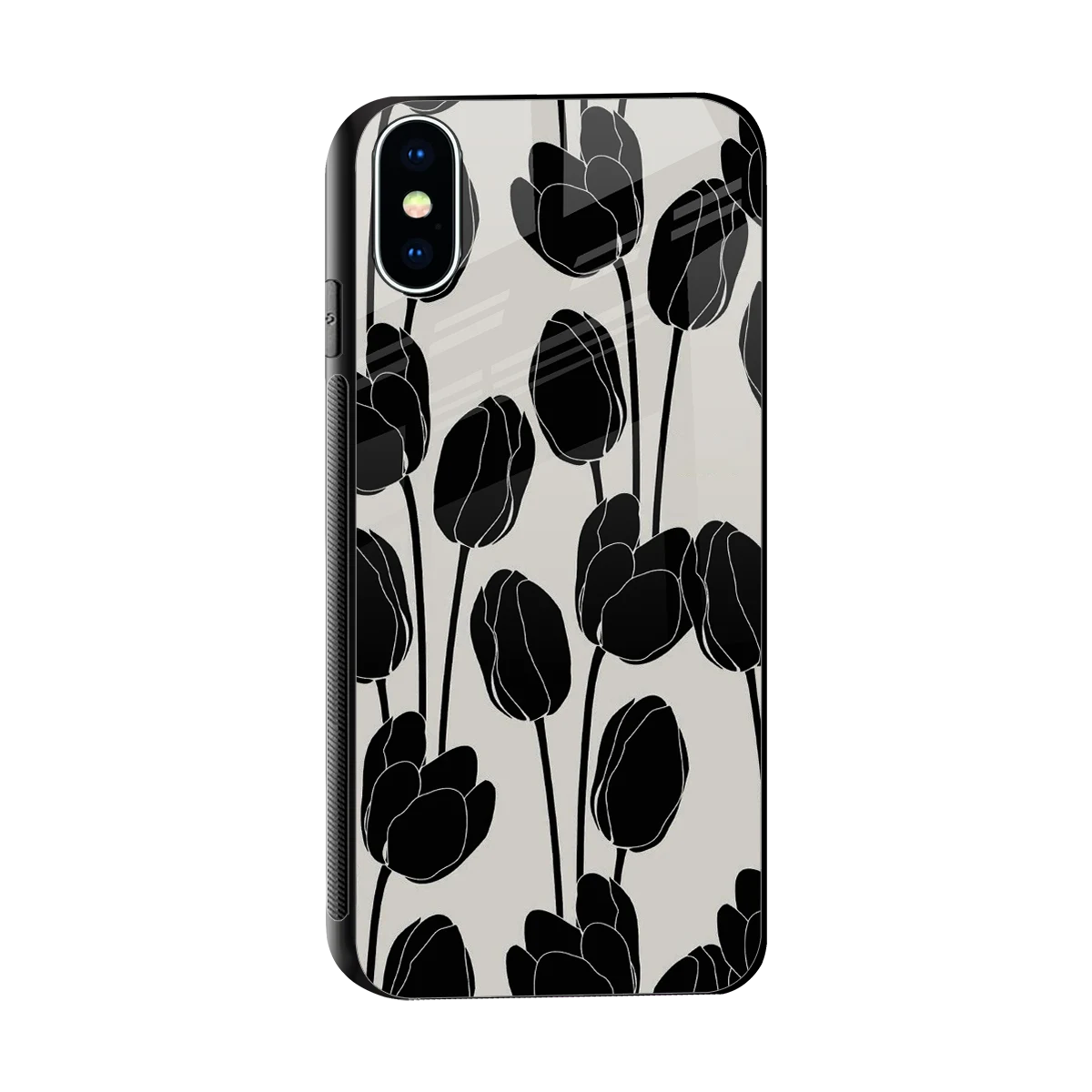 Midnight Rose sleek iphone xs cover with tempered glass back and TPU edges