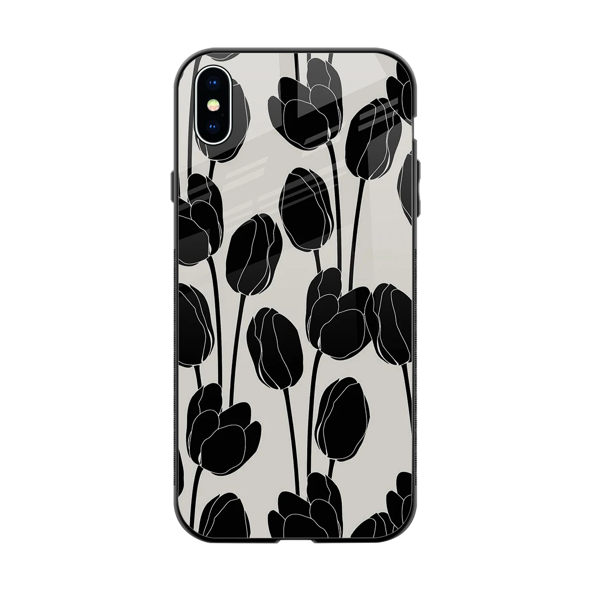 Midnight Rose back phone cover | glass case for iphone xs max