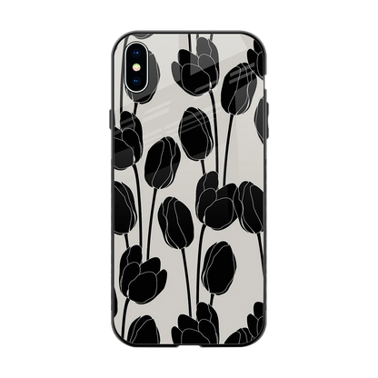 Midnight Rose back phone cover | glass case for iphone xs max