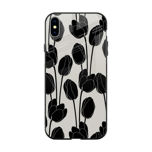 Midnight Rose back phone cover | glass case for iphone xs max
