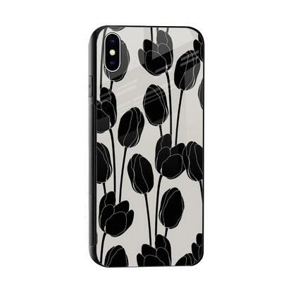 Midnight Rose sleek iphone xs max cover with tempered glass back and TPU edges