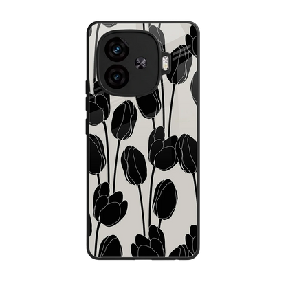 Midnight Rose back phone cover | glass case for iqoo neo 10r 5g