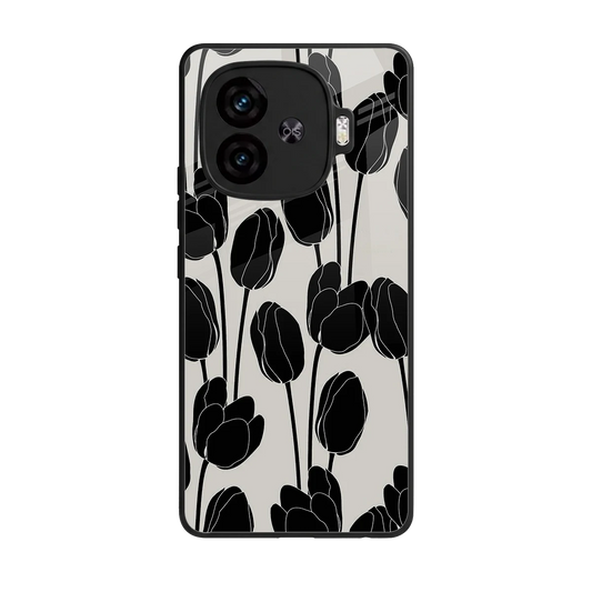 Midnight Rose back phone cover | glass case for iqoo neo 10r 5g