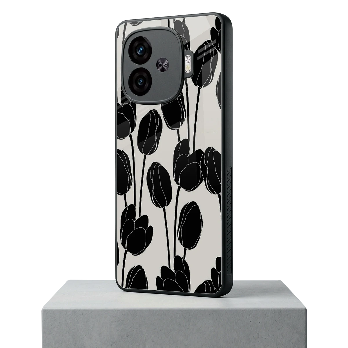 Midnight Rose iqoo neo 10r 5g mobile cover | shockproof glass phone case