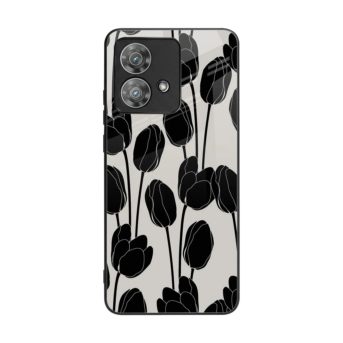 Midnight Rose back phone cover | glass case for motorola edge 40 neo 5g