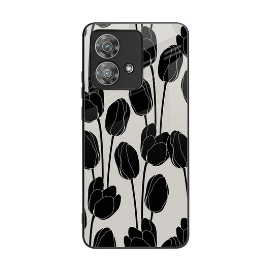 Midnight Rose back phone cover | glass case for motorola edge 40 neo 5g