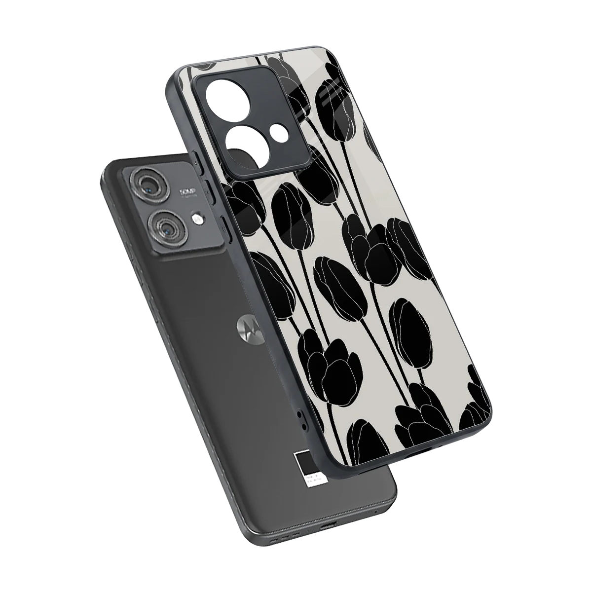 Midnight Rose sleek motorola edge 40 neo 5g cover with tempered glass back and TPU edges
