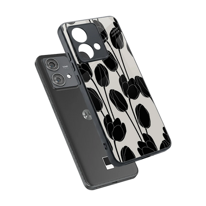 Midnight Rose sleek motorola edge 40 neo 5g cover with tempered glass back and TPU edges