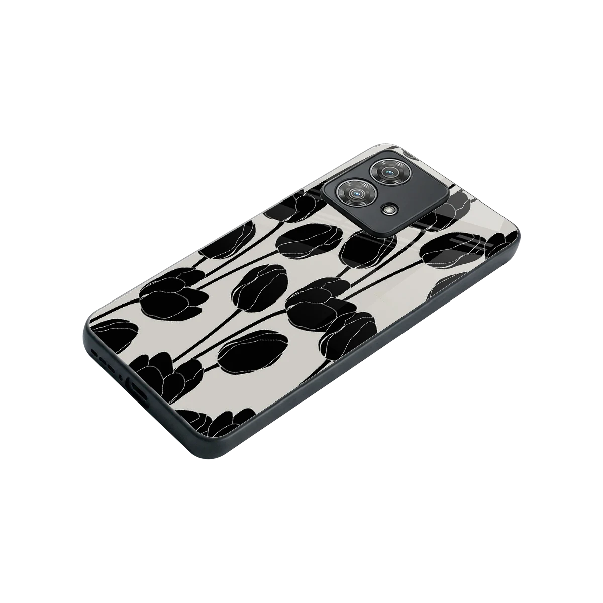 Midnight Rose stylish phone case for motorola edge 40 neo 5g | glossy glass and slim fit