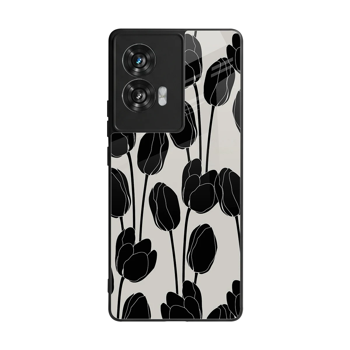 Midnight Rose back phone cover | glass case for motorola edge 50 fusion