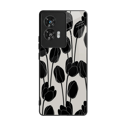 Midnight Rose back phone cover | glass case for motorola edge 50 fusion