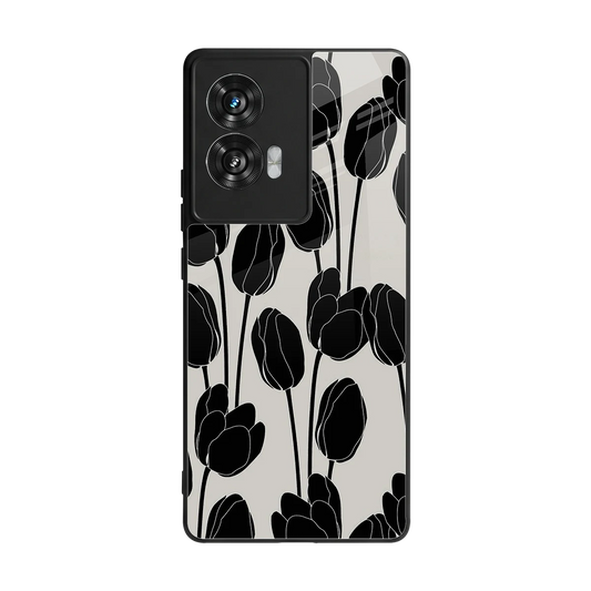 Midnight Rose back phone cover | glass case for motorola edge 50 fusion