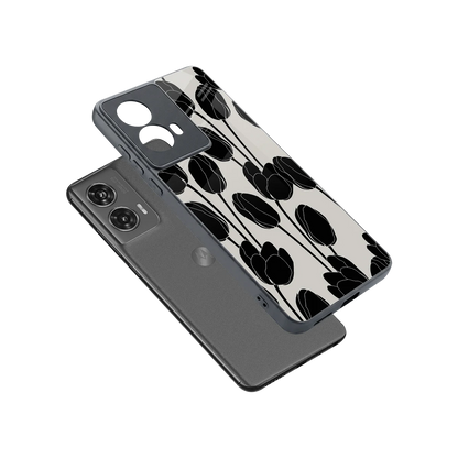 Midnight Rose sleek motorola edge 50 fusion cover with tempered glass back and TPU edges