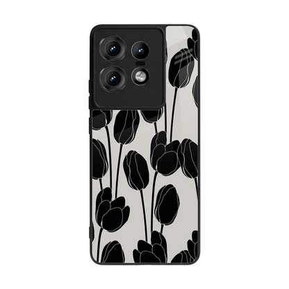 Midnight Rose back phone cover | glass case for motorola edge 50 pro