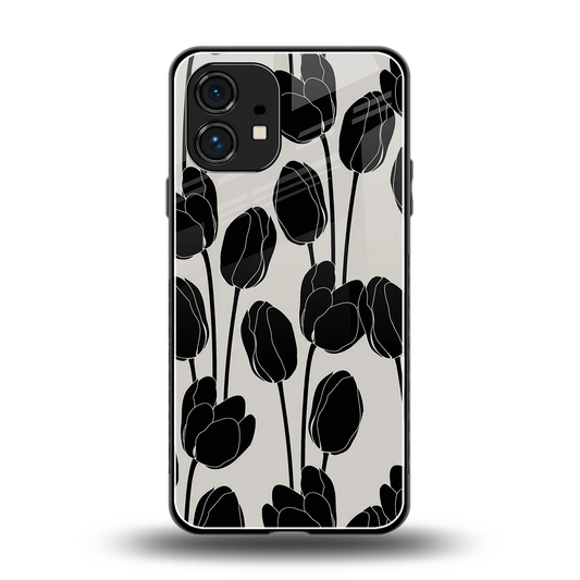 Midnight Rose back phone cover | glass case for nothing phone 1