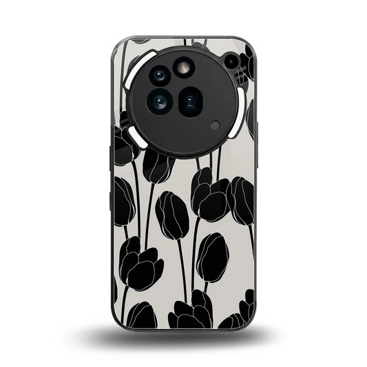 Midnight Rose back phone cover | glass case for nothing phone 3a pro