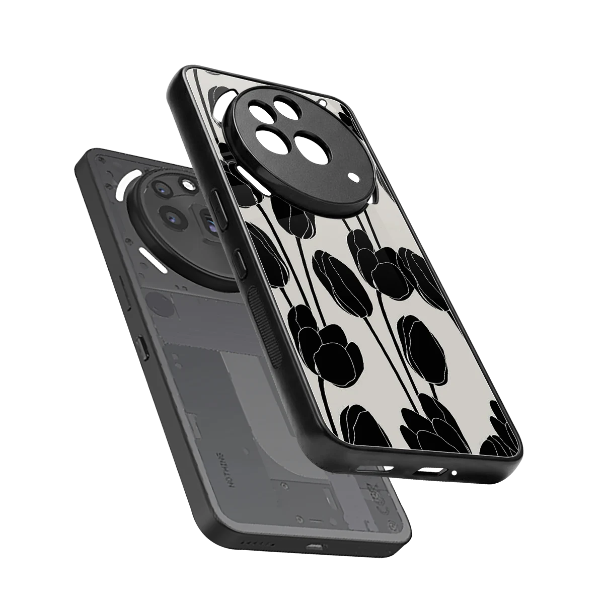 Midnight Rose sleek nothing phone 3a pro cover with tempered glass back and TPU edges