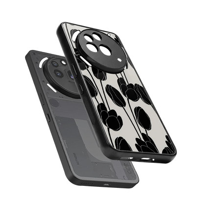 Midnight Rose sleek nothing phone 3a pro cover with tempered glass back and TPU edges