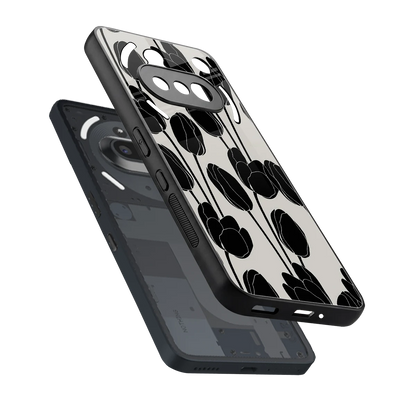 Midnight Rose sleek nothing phone 3a cover with tempered glass back and TPU edges
