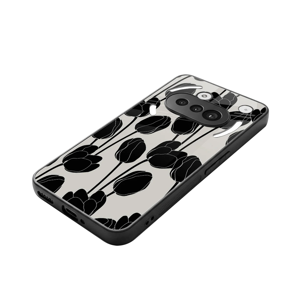 Midnight Rose stylish phone case for nothing phone 3a | glossy glass and slim fit