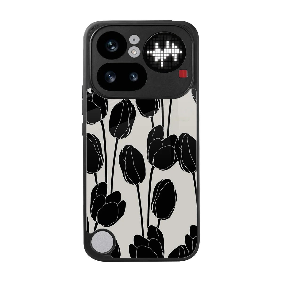 Midnight Rose back phone cover | glass case for nothing phone 4a pro