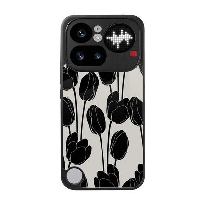 Midnight Rose back phone cover | glass case for nothing phone 4a pro