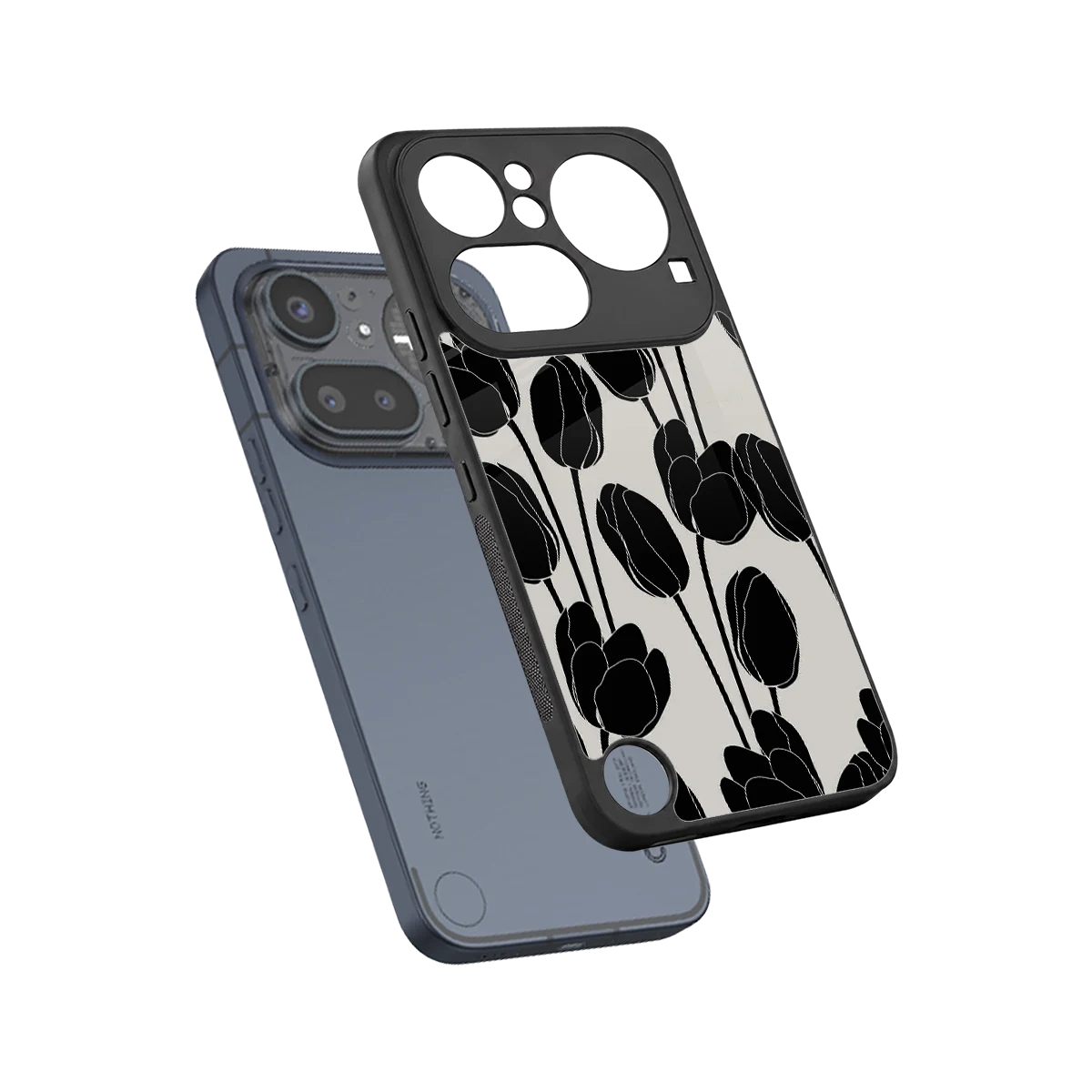 Midnight Rose sleek nothing phone 4a pro cover with tempered glass back and TPU edges