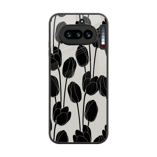 Midnight Rose back phone cover | glass case for nothing phone 4a