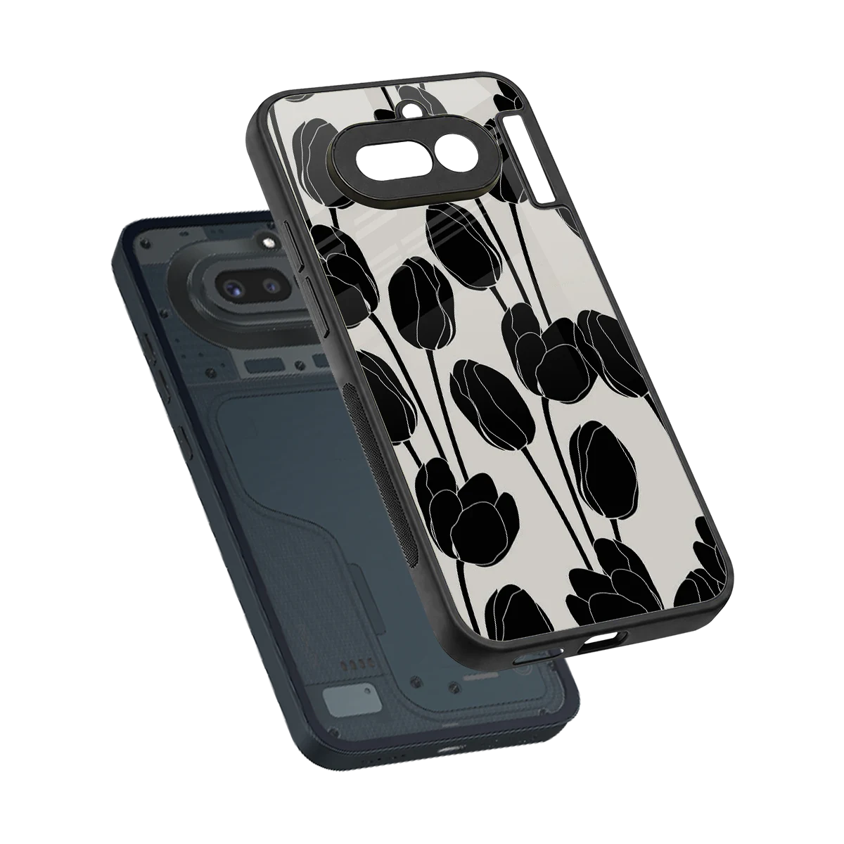 Midnight Rose sleek nothing phone 4a cover with tempered glass back and TPU edges