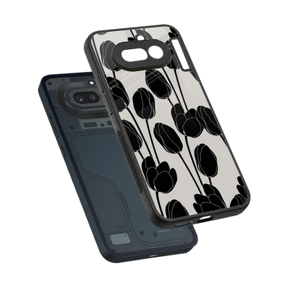 Midnight Rose sleek nothing phone 4a cover with tempered glass back and TPU edges