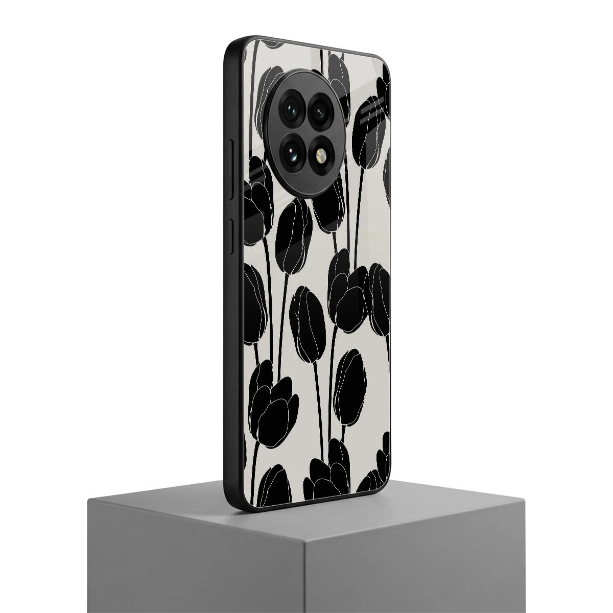 Midnight Rose oneplus 13r mobile cover | shockproof glass phone case
