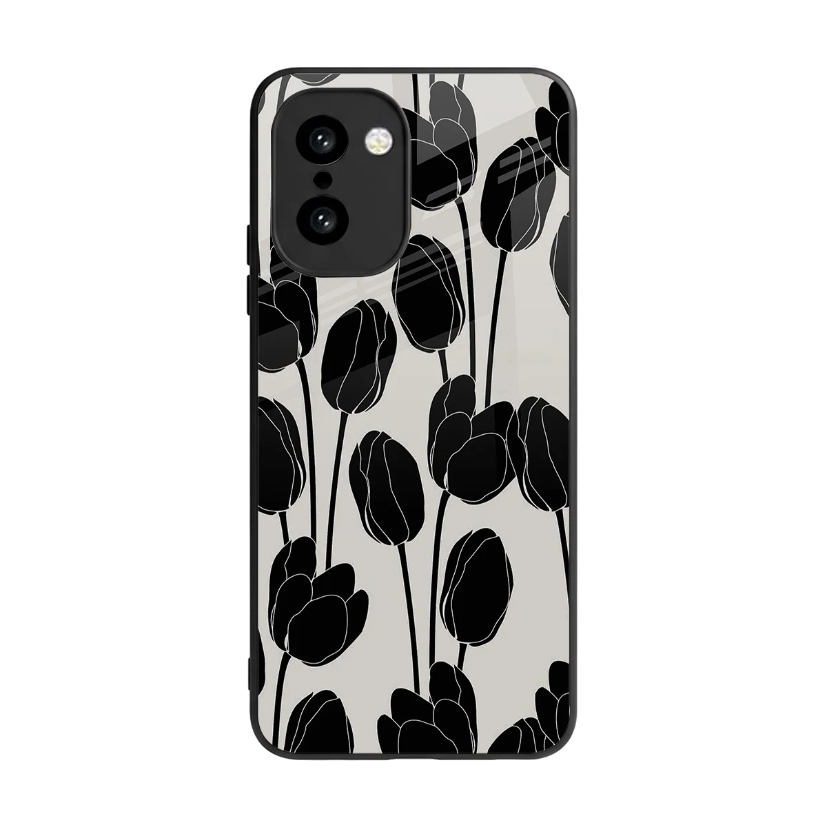 Midnight Rose back phone cover | glass case for oneplus 15r
