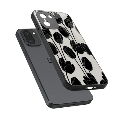 Midnight Rose sleek oneplus 15r cover with tempered glass back and TPU edges