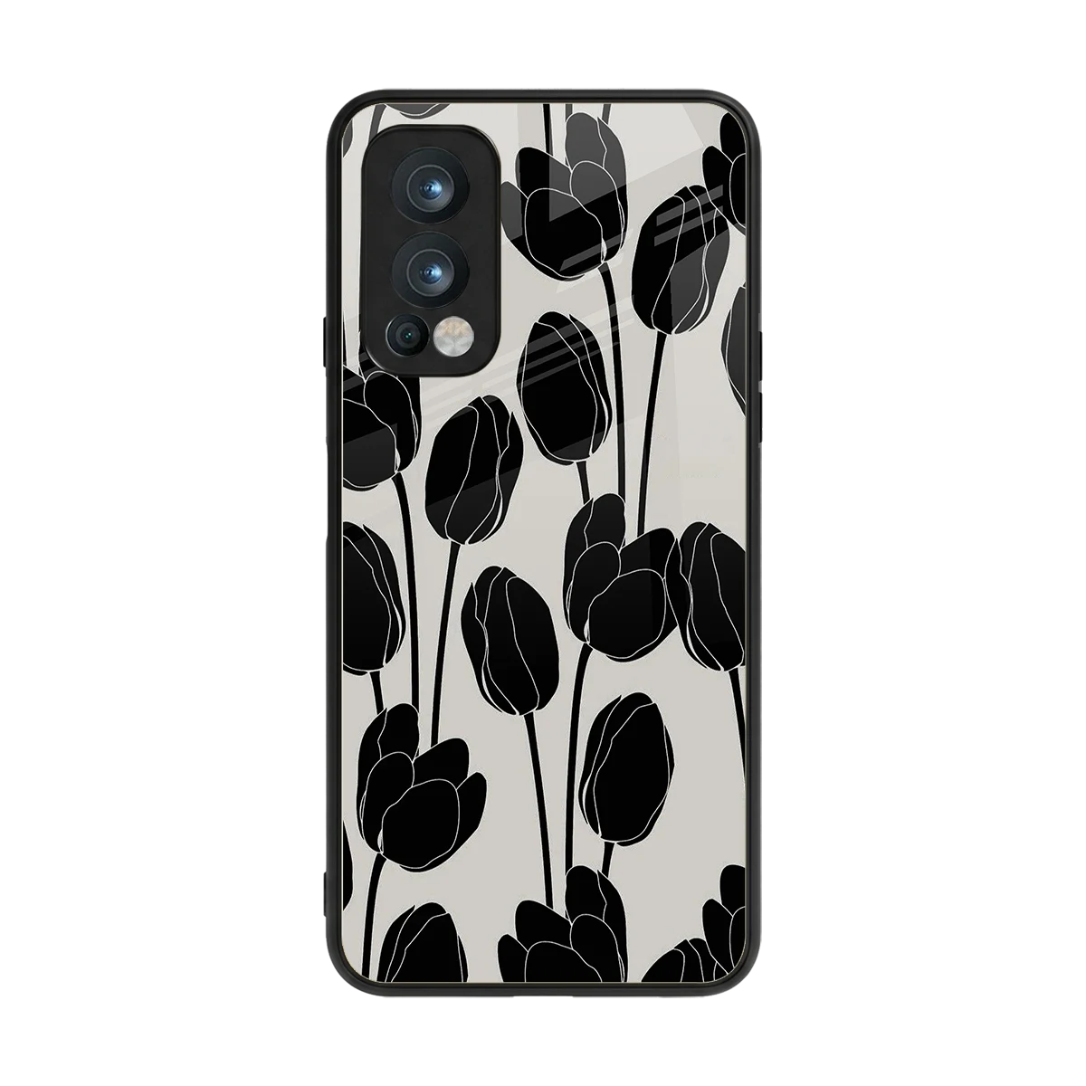 Midnight Rose back phone cover | glass case for oneplus nord 2