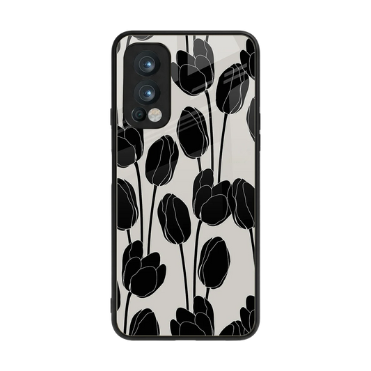 Midnight Rose back phone cover | glass case for oneplus nord 2